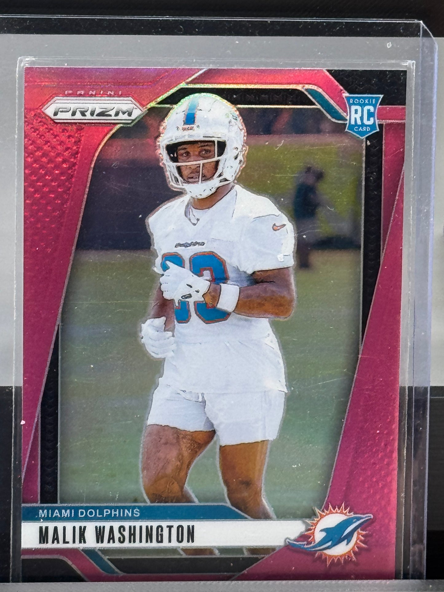 2024 Panini Prizm #371 Malik Washington Pink Prizm RC Miami Dolphins