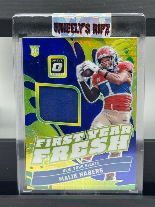 2024 Donruss Optic #FYF-MNS Malik Nabers First Year Fresh Patch New York Giants