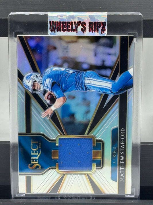 2018 Panini Select #19 Matthew Stafford Game Worn Patch 33/125 Detroit Lions