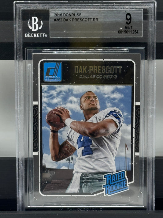 2016 Donruss #362 Dak Prescott BGS 9 RC Dallas Cowboys