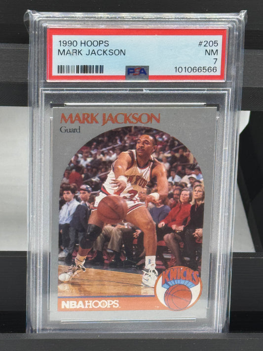 1990 Hoops #205 Mark Jackson Menendez Brothers PSA 7 New York Knicks