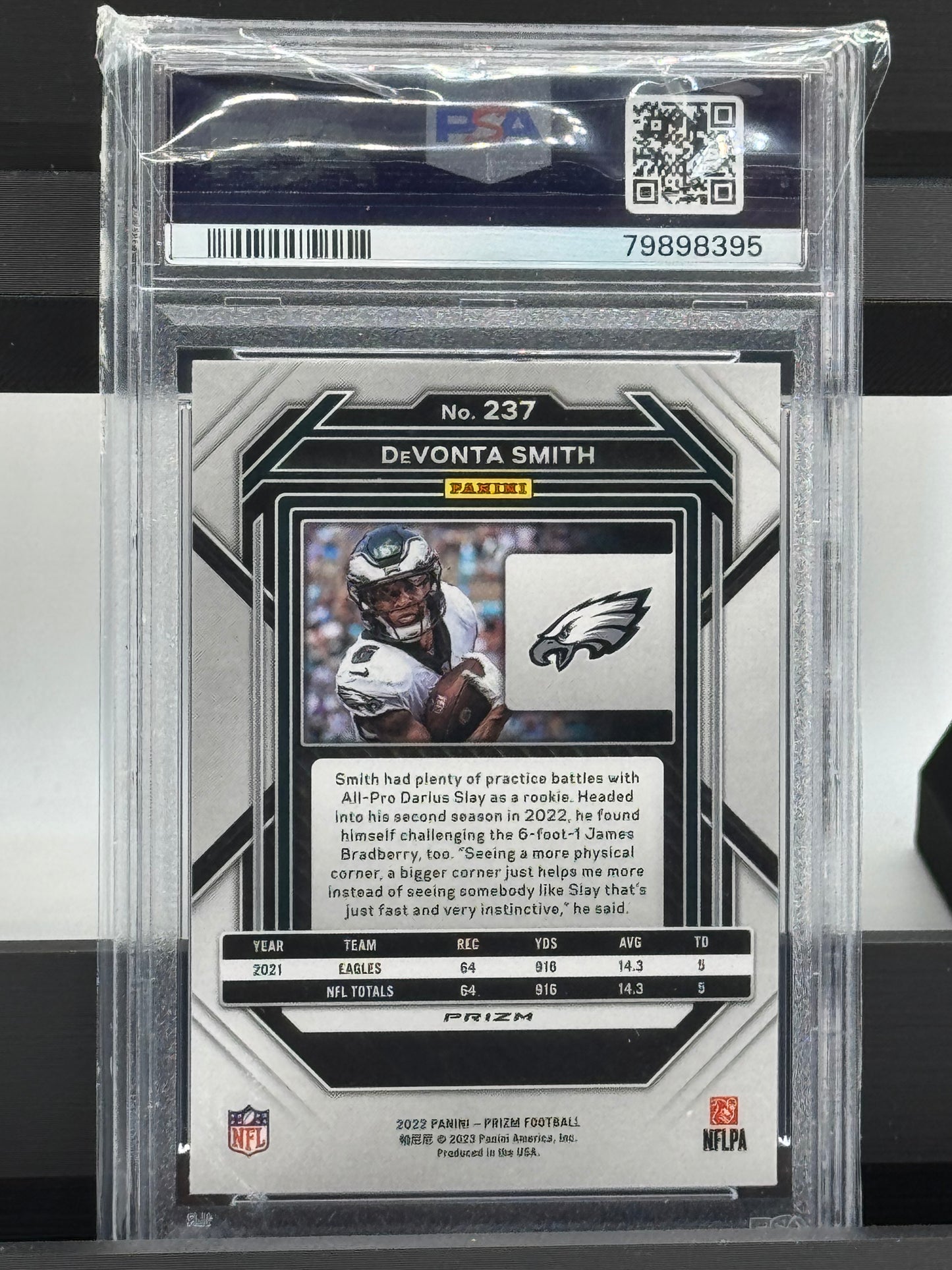 2022 Panini Prizm #237 Devonta Smith White Sparkle PSA 10 Philadelphia Eagles