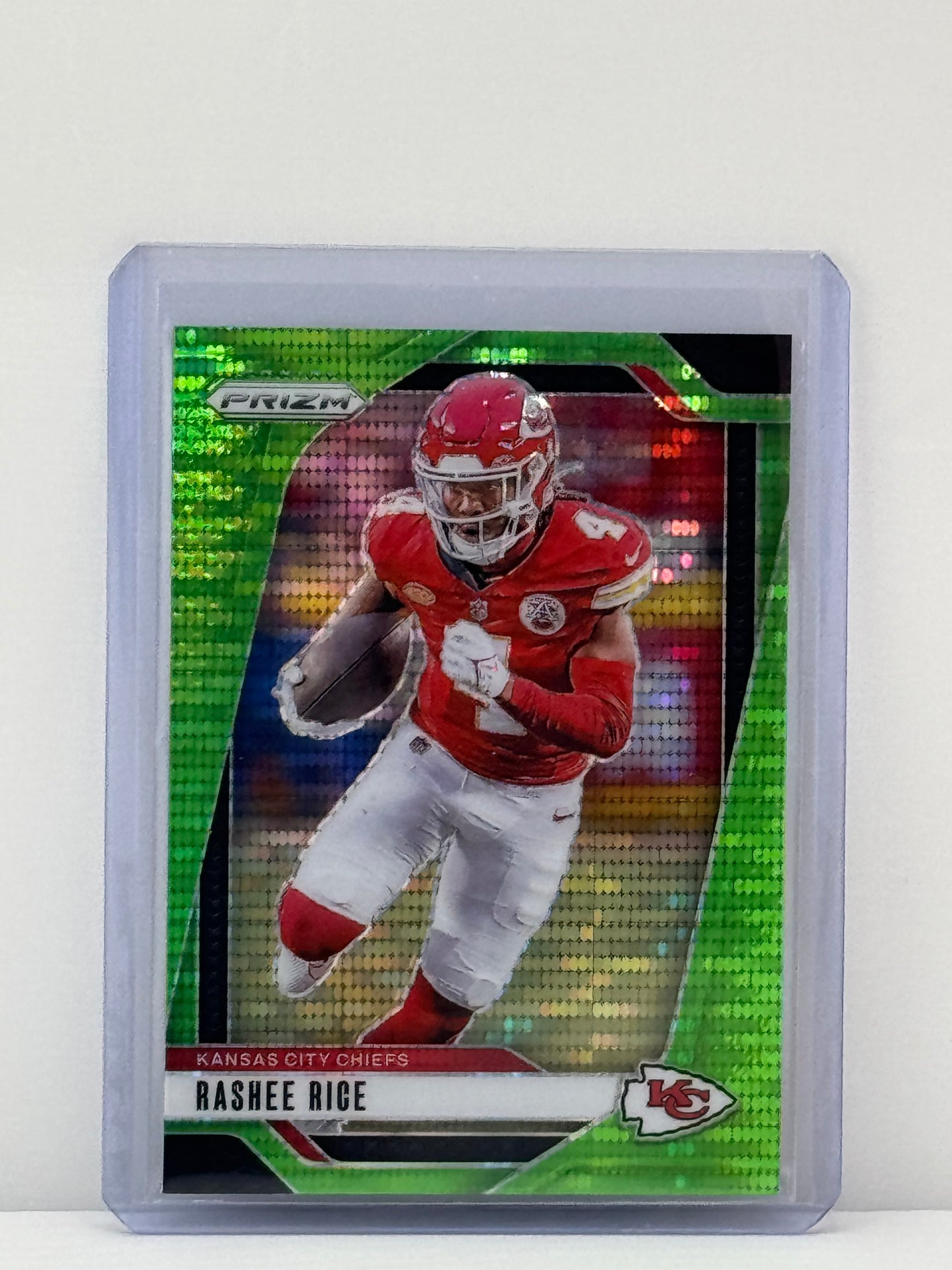 2024 Prizm #141 Rashee Rice Neon Green Pulsar Prizm Kansas City Chiefs