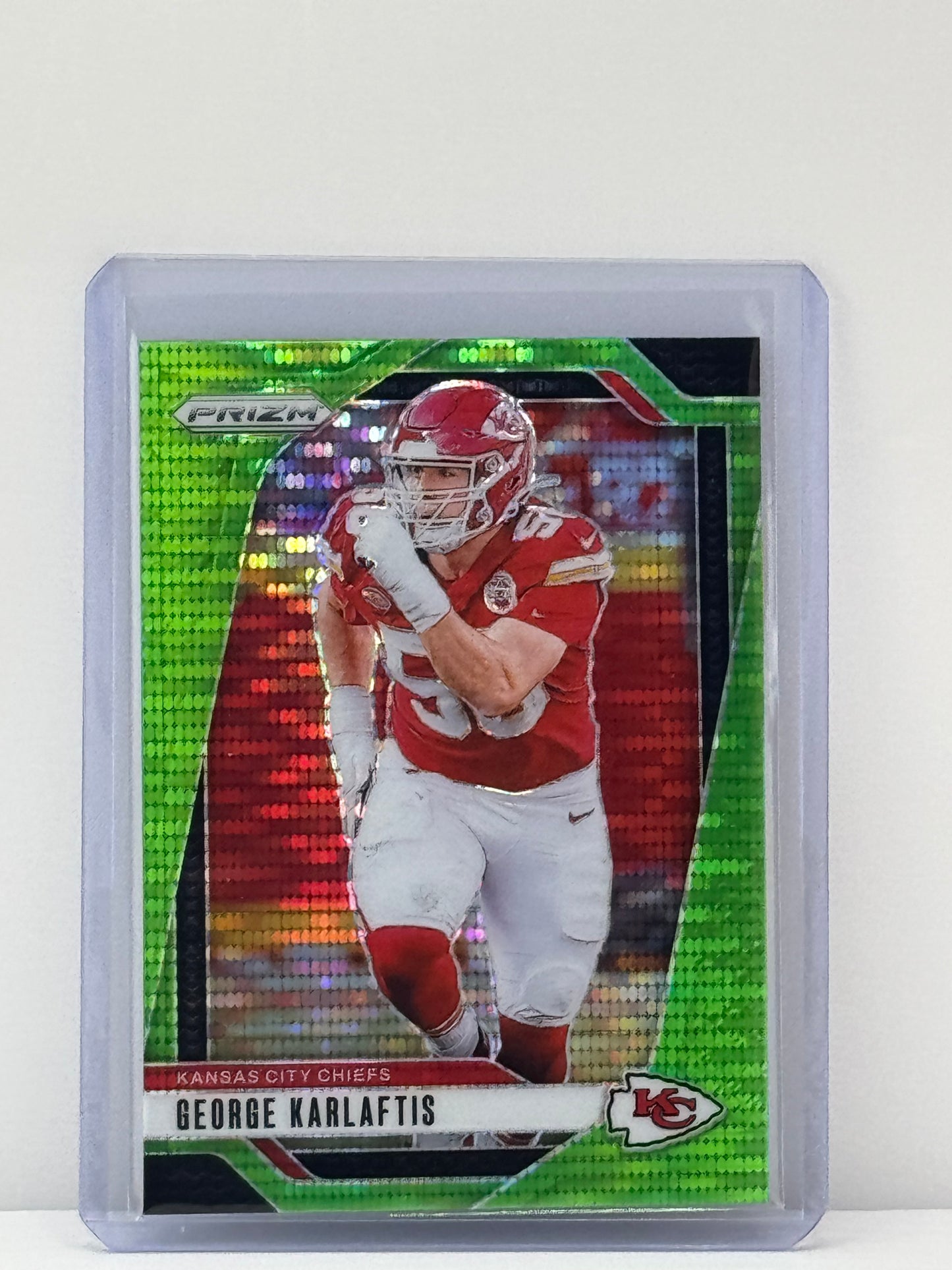 2024 Prizm #142 George Karlaftis Neon Green Pulsar Prizm Kansas City Chiefs