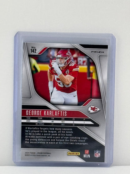 2024 Prizm #142 George Karlaftis Neon Green Pulsar Prizm Kansas City Chiefs