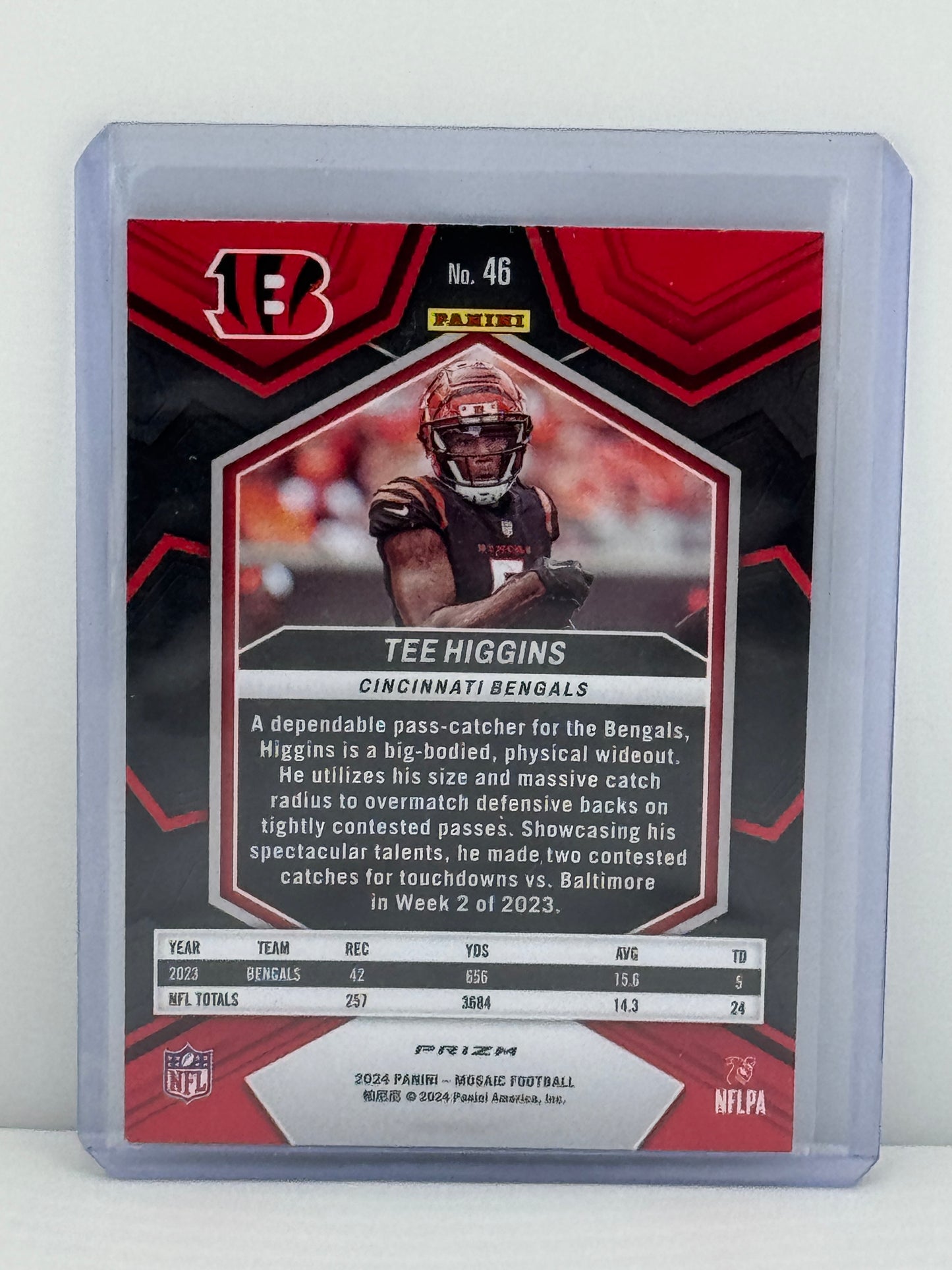 2024 Panini Mosaic #46 Tee Higgins Silver Prizm Cincinnati Bengals