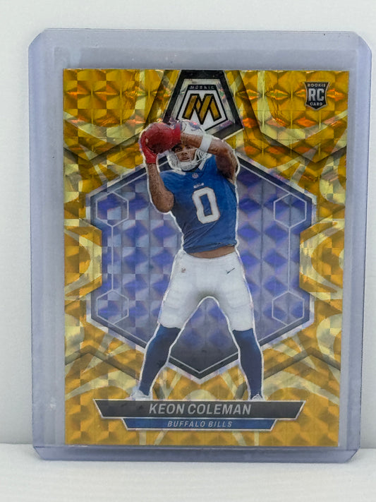 2024 Mosaic #333 Keon Coleman Reactive Yellow Prizm RC Buffalo Bills