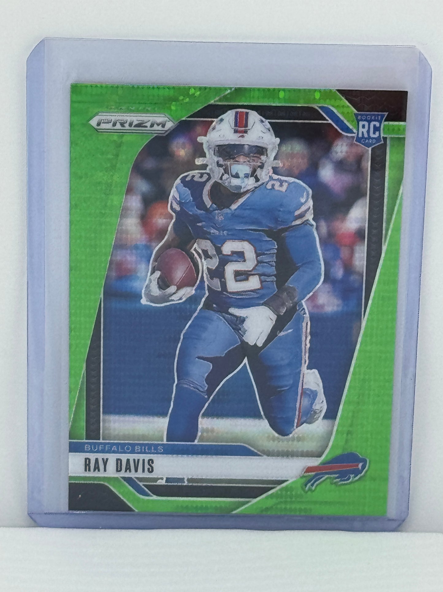 2024 Panini Prizm #382 Ray Davis Neon Green Pulsar RC Buffalo Bills