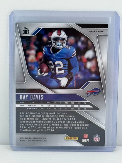 2024 Panini Prizm #382 Ray Davis Neon Green Pulsar RC Buffalo Bills