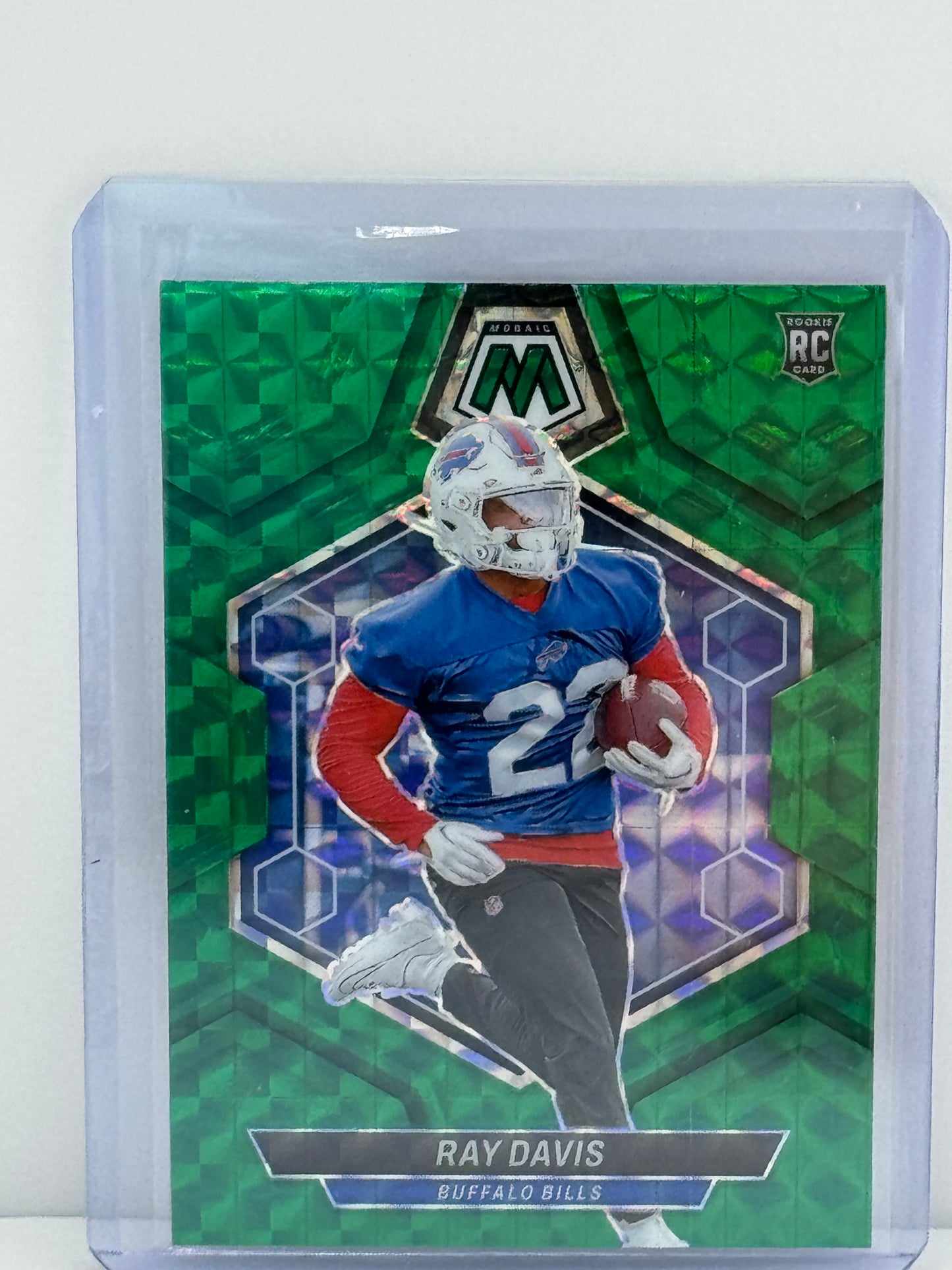 2024 Panini Mosaic #387 Ray Davis Green Prizm RC Buffalo Bills