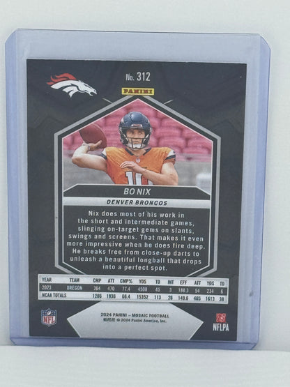 2024 Mosaic #312 Bo Nix RC Denver Broncos