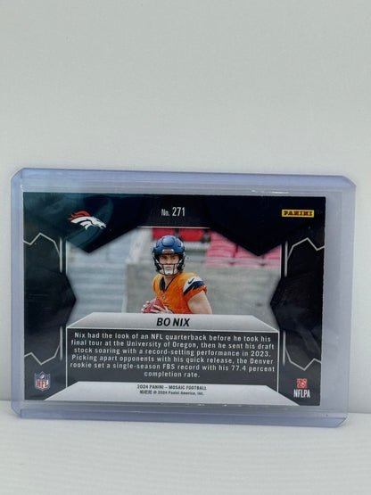 2024 Mosaic #271 Bo Nix NFL Debut RC Denver Broncos