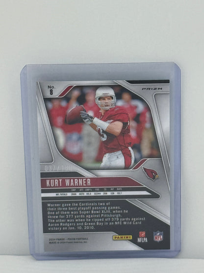 2024 Panini Prizm #8 Kurt Warner Hyper Prizm 37/180 Arizona Cardinals
