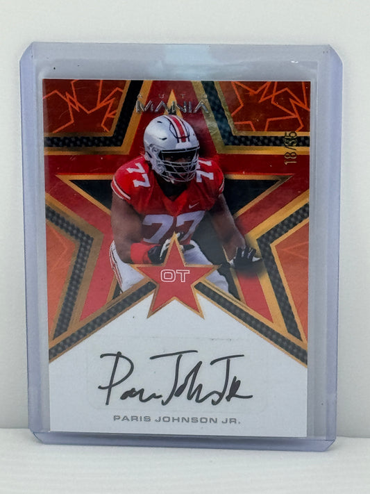 2023 Wild Card Auto Mania #AMS-A Paris Johnson Jr Auto 18/35 Arizona Cardinals