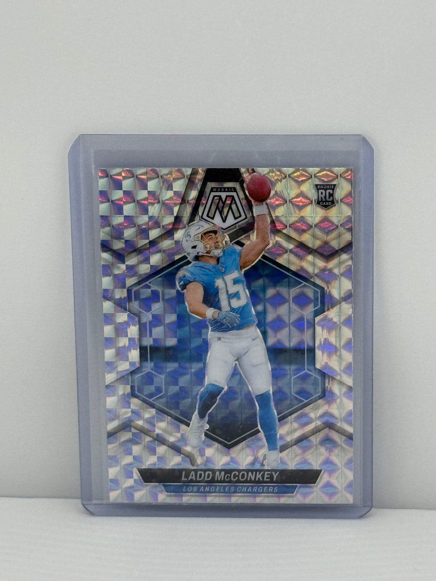 2024 Mosaic #334 Ladd McConkey Silver Mosaic RC Los Angeles Chargers