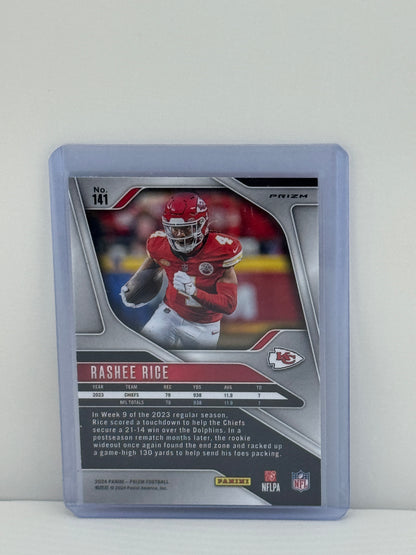 2024 Prizm #141 Rashee Rice Pink Wave Prizm Kansas City Chiefs