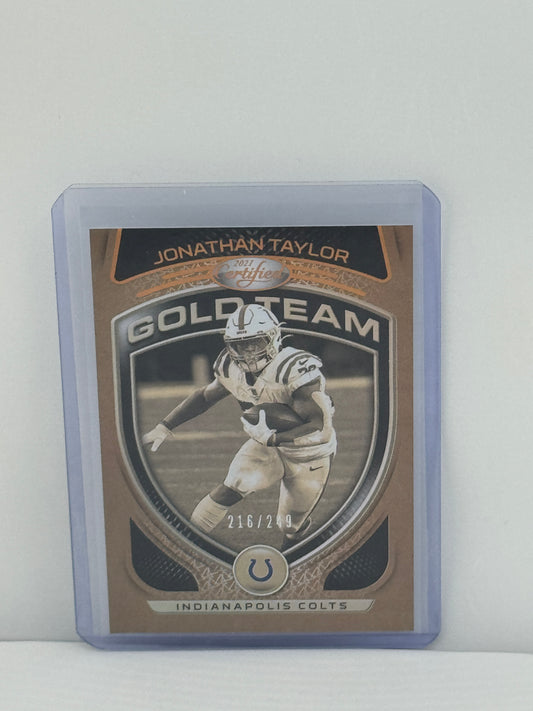 2021 Panini Certified #GT-6 Jonathan Taylor Gold Team 216/249 Indianapolis Colts