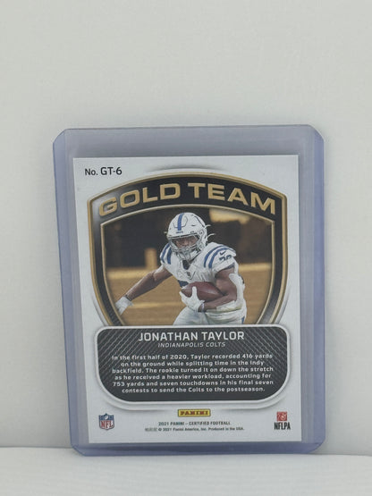 2021 Panini Certified #GT-6 Jonathan Taylor Gold Team 216/249 Indianapolis Colts
