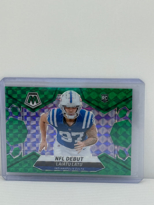 2024 Mosaic #290 Laiatu Latu NFL Debut Green Mosaic Prizm RC Indianapolis Colts