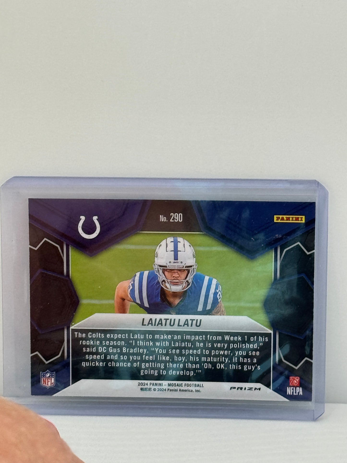 2024 Mosaic #290 Laiatu Latu NFL Debut Green Mosaic Prizm RC Indianapolis Colts