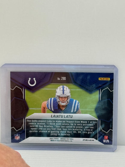 2024 Mosaic #290 Laiatu Latu NFL Debut Green Mosaic Prizm RC Indianapolis Colts
