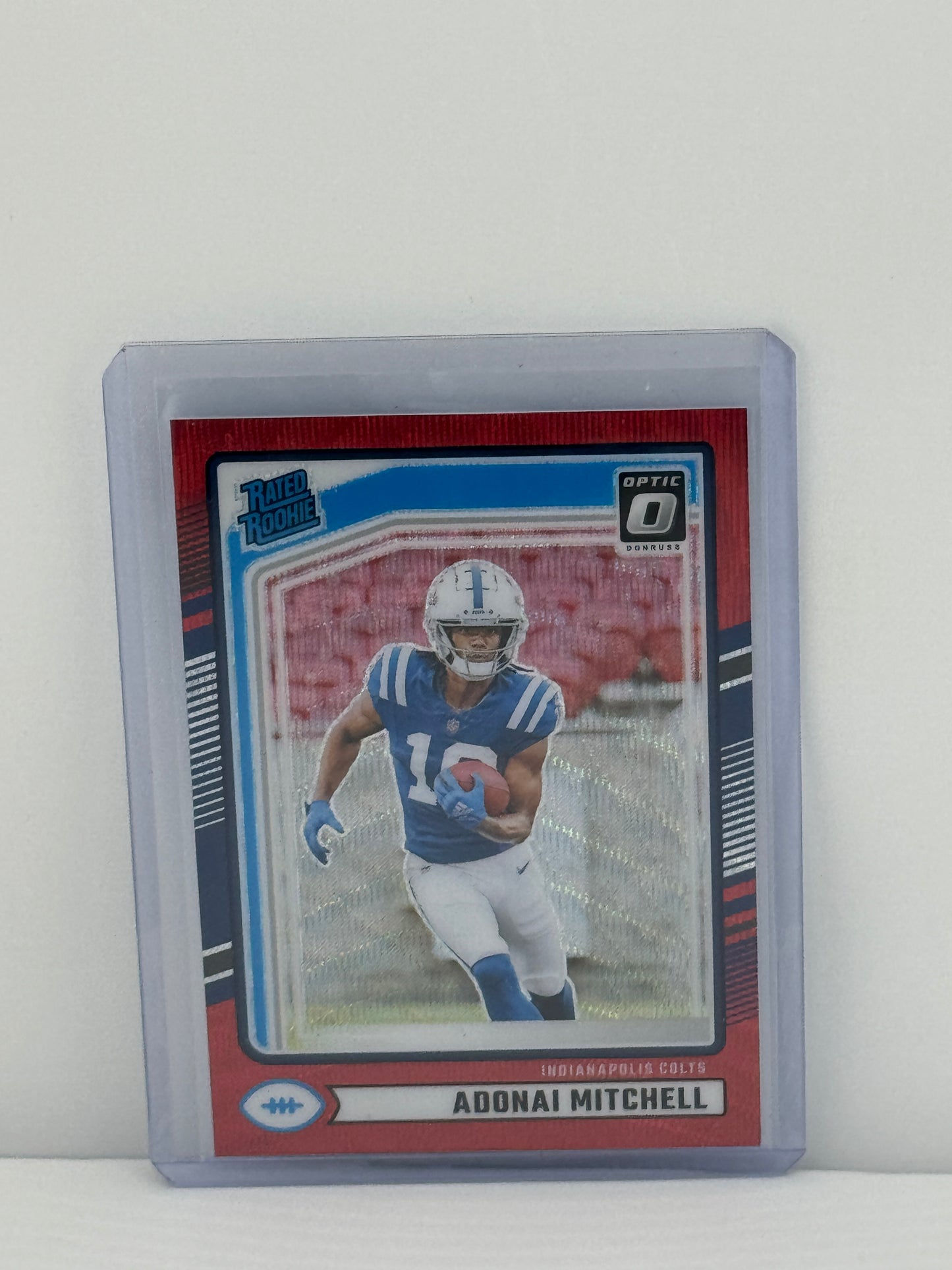 2024 Donruss Optic Preview #343 Adonai Mitchell Red Wave RC Indianapolis Colts
