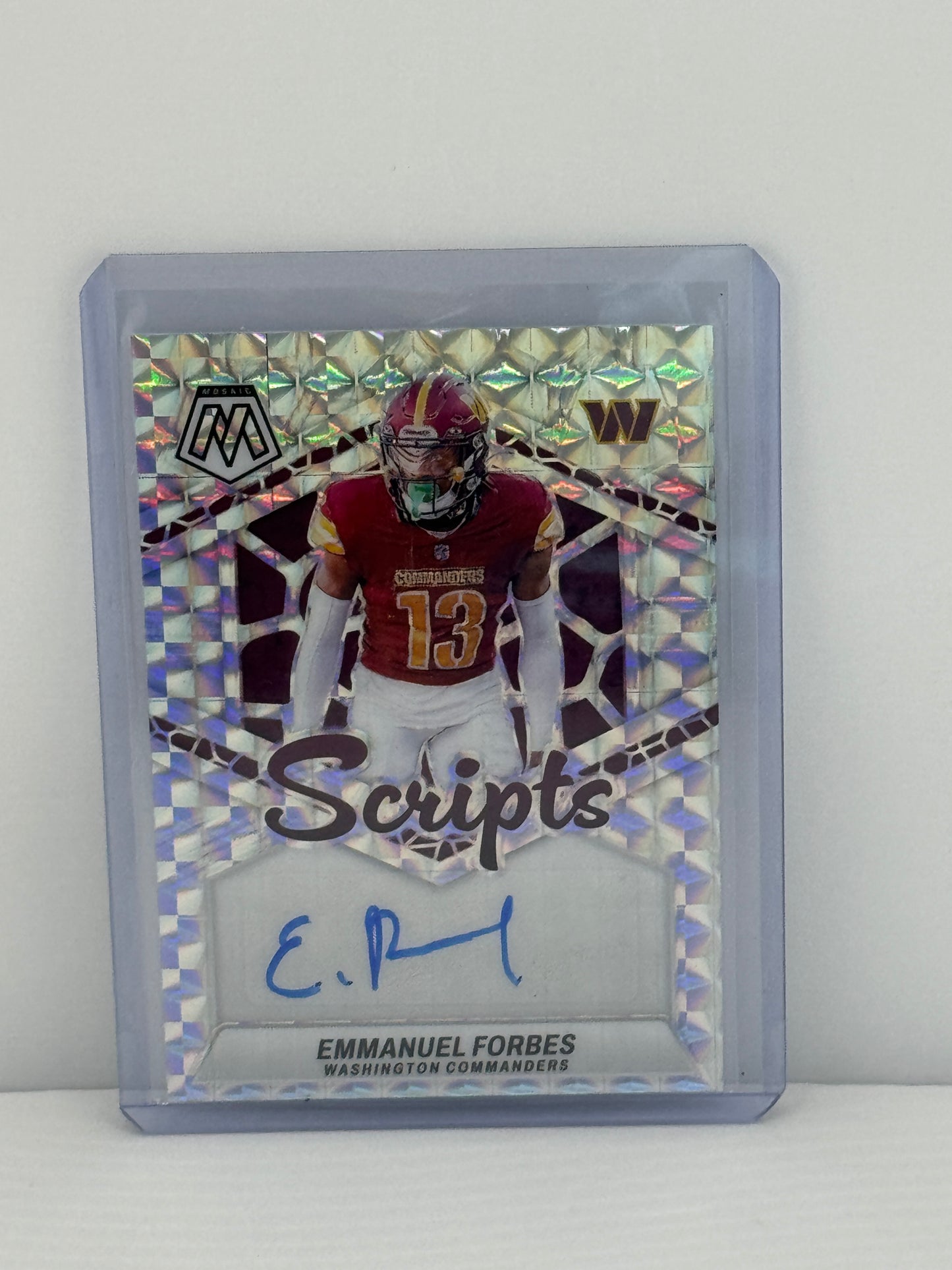 2024 Panini Mosaic #SC-EMF Emmanuel Forbes Scripts Auto Washington Commanders