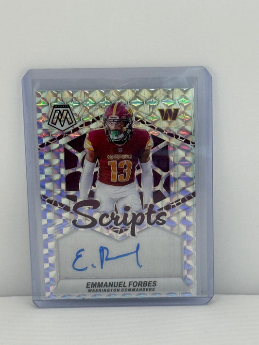 2024 Panini Mosaic #SC-EMF Emmanuel Forbes Scripts Auto Washington Commanders