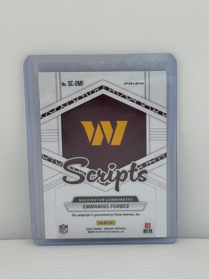 2024 Panini Mosaic #SC-EMF Emmanuel Forbes Scripts Auto Washington Commanders