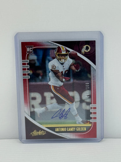 2020 Panini Absolute #108 Antonio Gandy-Golden Red Mojo Auto 64/100 RC Washington Commanders