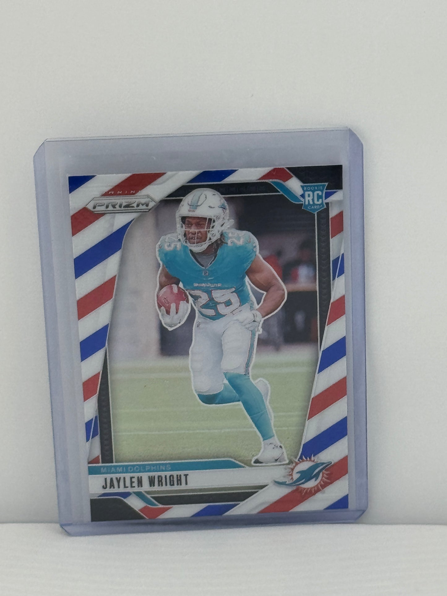2024 Prizm #348 Jaylen Wright Red White Blue RC Miami Dolphins