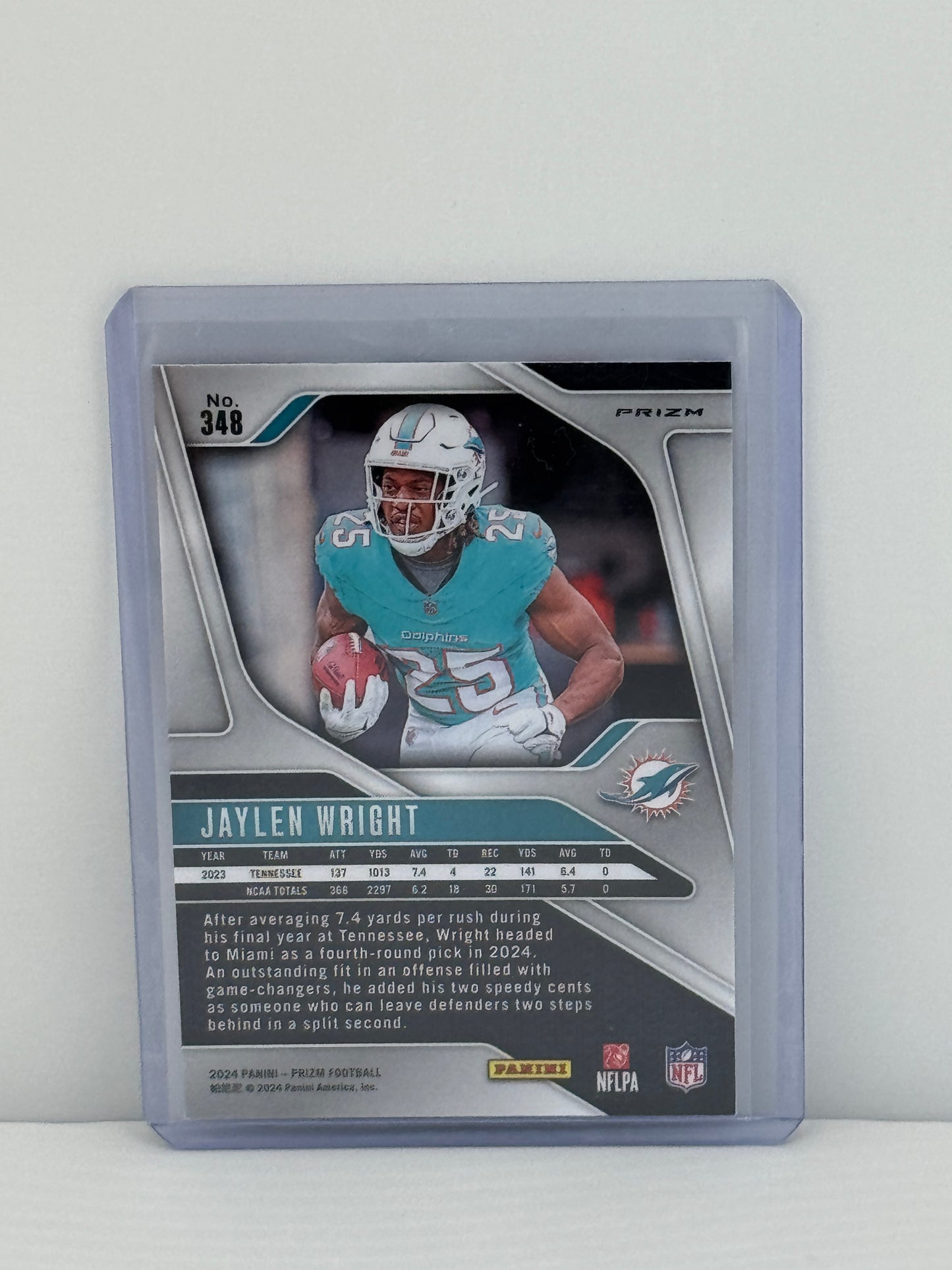 2024 Prizm #348 Jaylen Wright Red White Blue RC Miami Dolphins