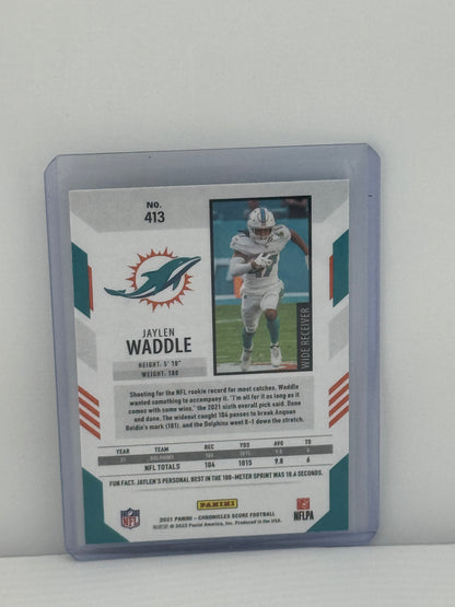 2021 Panini Chronicles Score #413 Jaylen Waddle RC Miami Dolphins