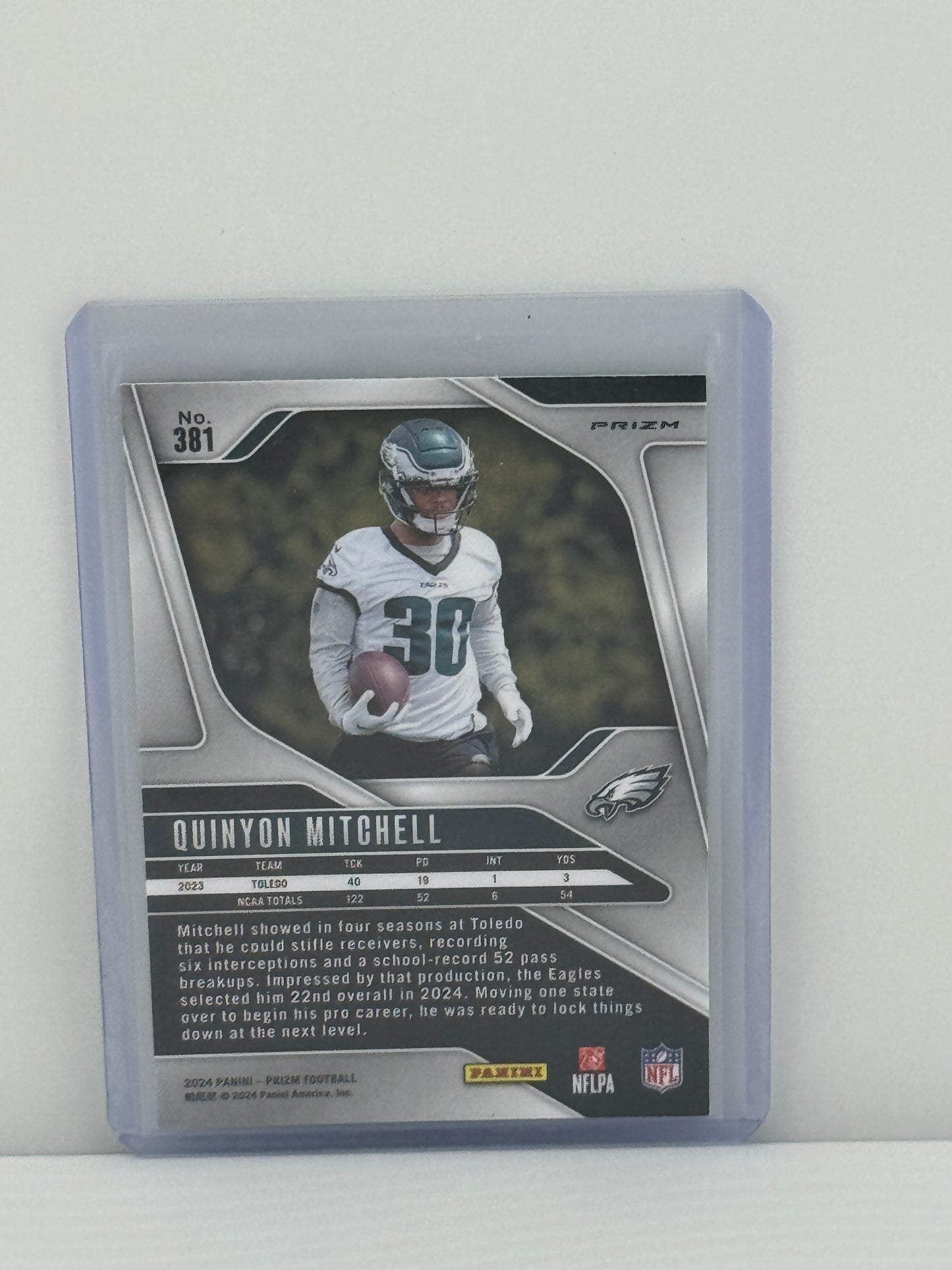 2024 Panini Prizm #381 Quinyon Mitchell Neon Green Pulsar RC Philadelphia Eagles