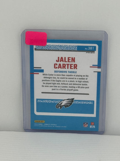2023 Donruss Optic #381 Jalen Carter Pink RC Philadelphia Eagles