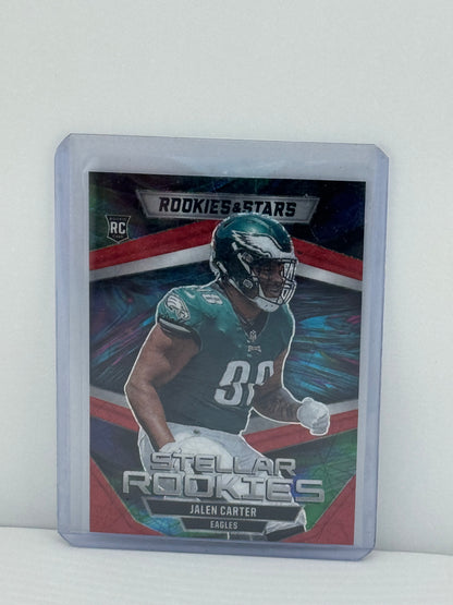 2023 Panini Rookies & Stars # SR-8 Jalen Carter Stellar Rookies Red Prizm Philadelphia Eagles