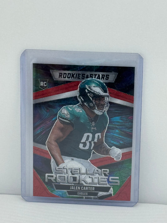 2023 Panini Rookies & Stars # SR-8 Jalen Carter Stellar Rookies Red Prizm Philadelphia Eagles