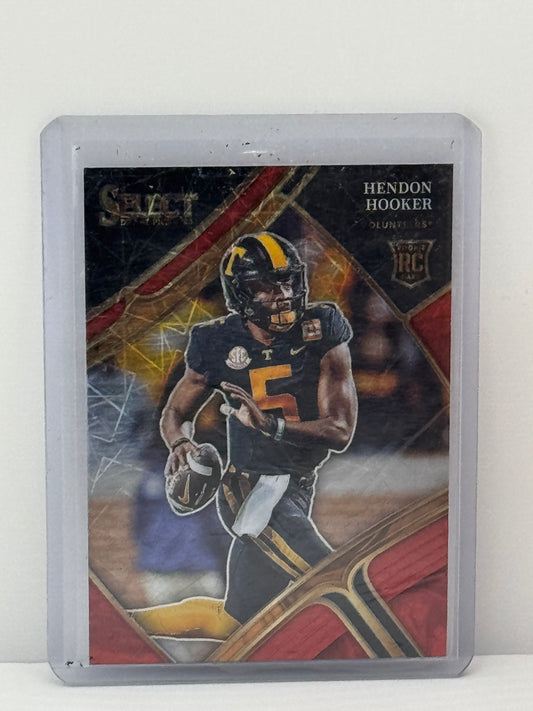 2023 Panini Select Draft Picks #115 Hendon Hooker Red Lazer Prizm SP RC Detroit Lions