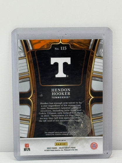 2023 Panini Select Draft Picks #115 Hendon Hooker Red Lazer Prizm SP RC Detroit Lions