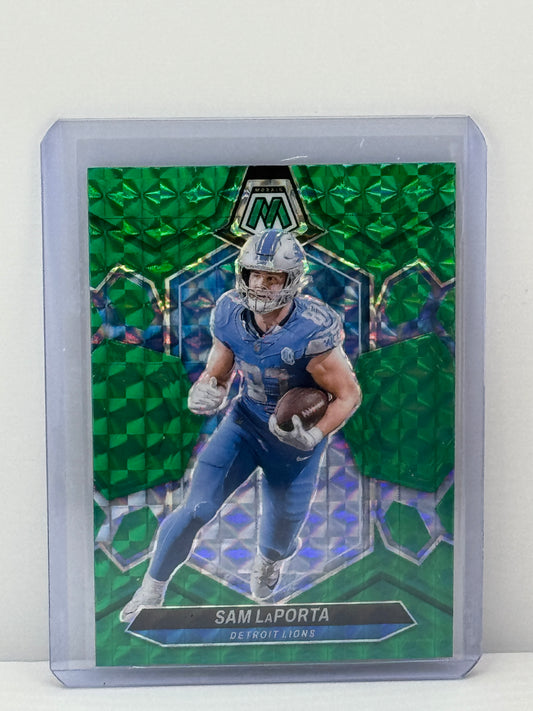 2024 Panini Mosaic #75 Sam Laporta Green Prizm Detroit Lions