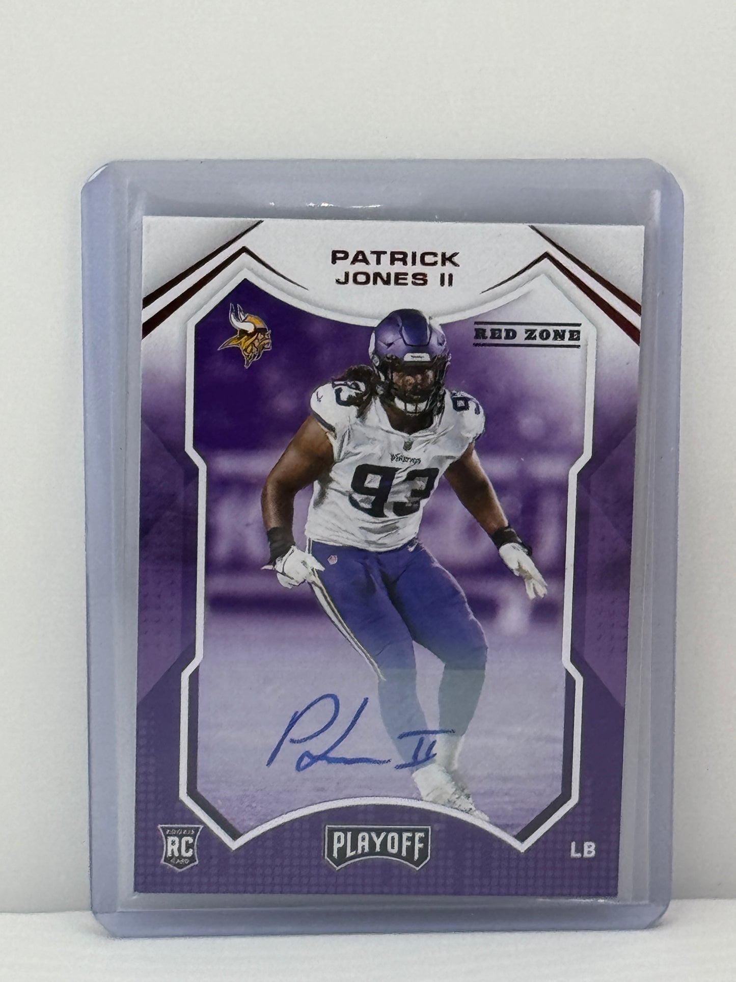 2021 Panini Playoff #279 Patrick Jones II Red Zone Auto RC Minnesota Vikings