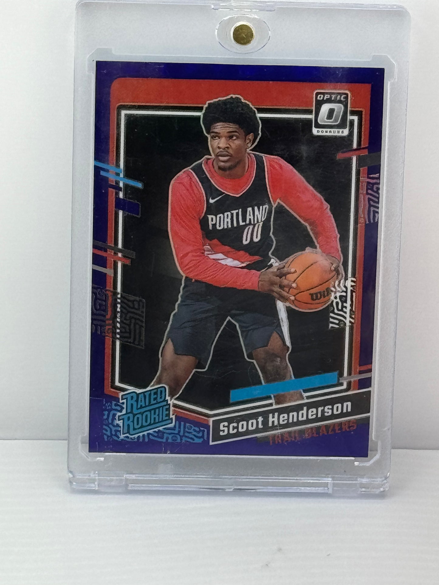 2023-24 Donruss Optic #239 Scoot Henderson Purple RC Portland Trailblazers