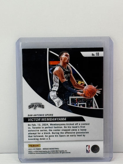2023-24 Panini Mosaic #18 Victor Wembanyama Elevate RC San Antonio Spurs