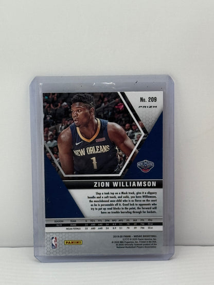 2019-20 Panini Mosaic #209 Zion Williamson Pink Camo Prizm RC New Orleans Pelicans