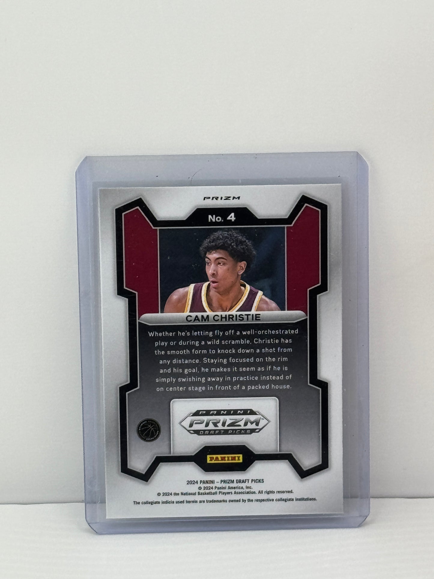 2024 Panini Prizm Draft Picks #4 Cam Christie Silver Prizm RC Los Angeles Clippers
