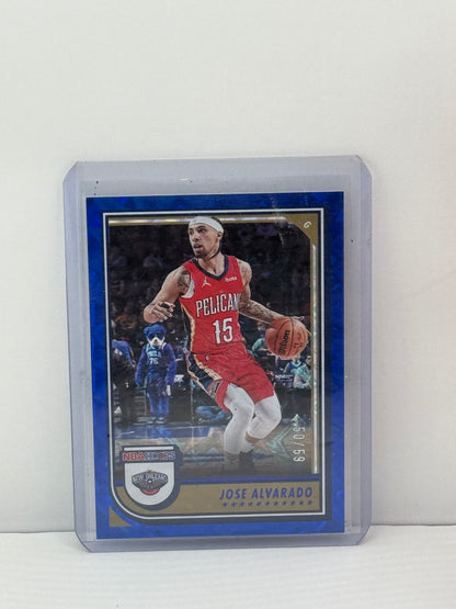 2022-23 Panini NBA Hoops #148 Jose Alvarado Blue Explosive 50/59 New Orleans Pelicans
