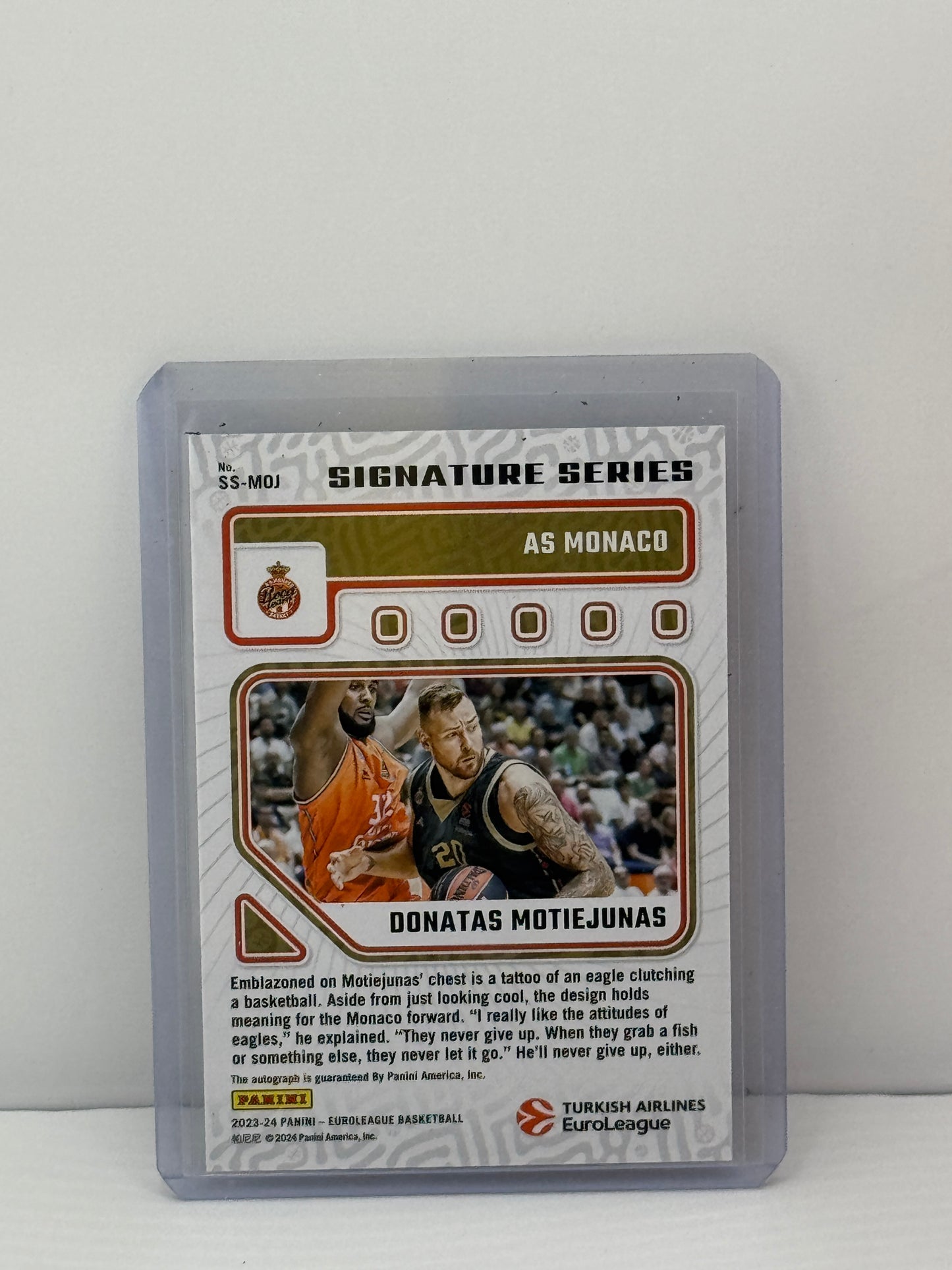 2023-24 Panini Euroleague #SS-MOJ Donatas Motiejunas Signature Series