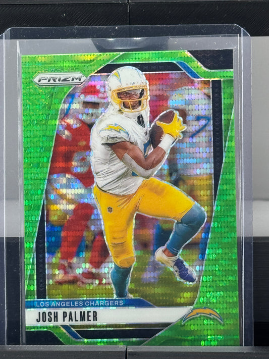 2024 Prizm #159 Josh Palmer Neon Green Pulsar Los Angeles Chargers
