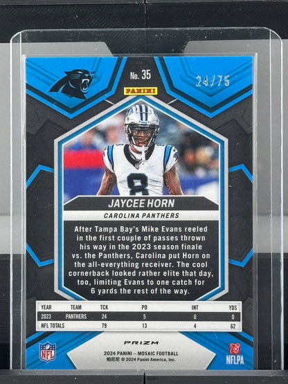 2024 Mosaic #35 Jaycee Horn Blue No Huddle 24/75 Carolina Panthers