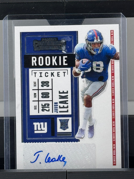2020 Contenders #260 Javon Leake Auto RC New York Giants